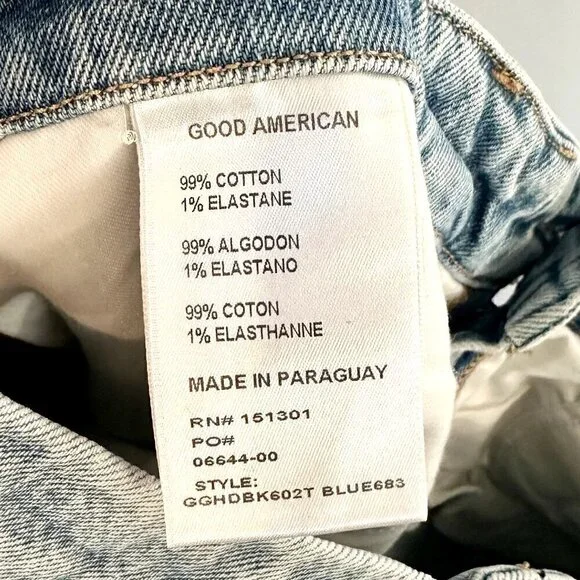 NWT Good American Good Girlfriend High Light Wash Blue Jeans - Size 12 / 31